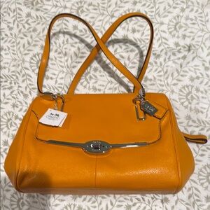 Coach Bright Orange Leather Shoulder Bag